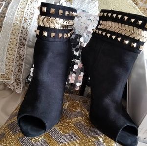 SOLD! Schutz black suede booties